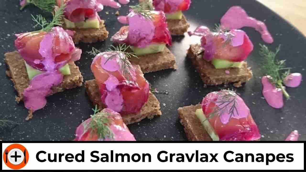 plate of salmon canapes