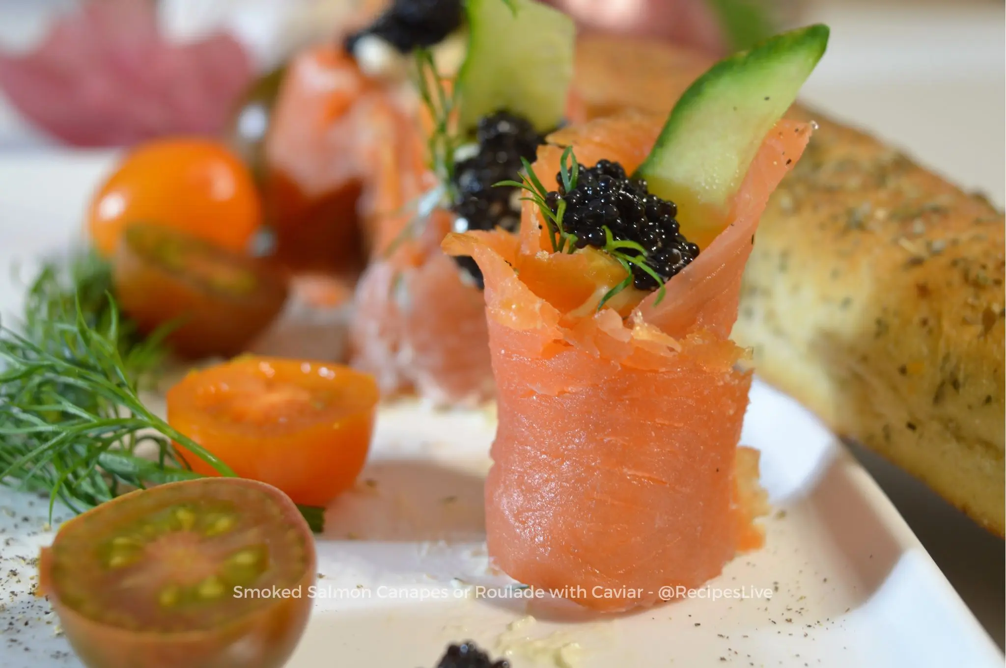 Smoked Salmon Roulade Canapes Recipe