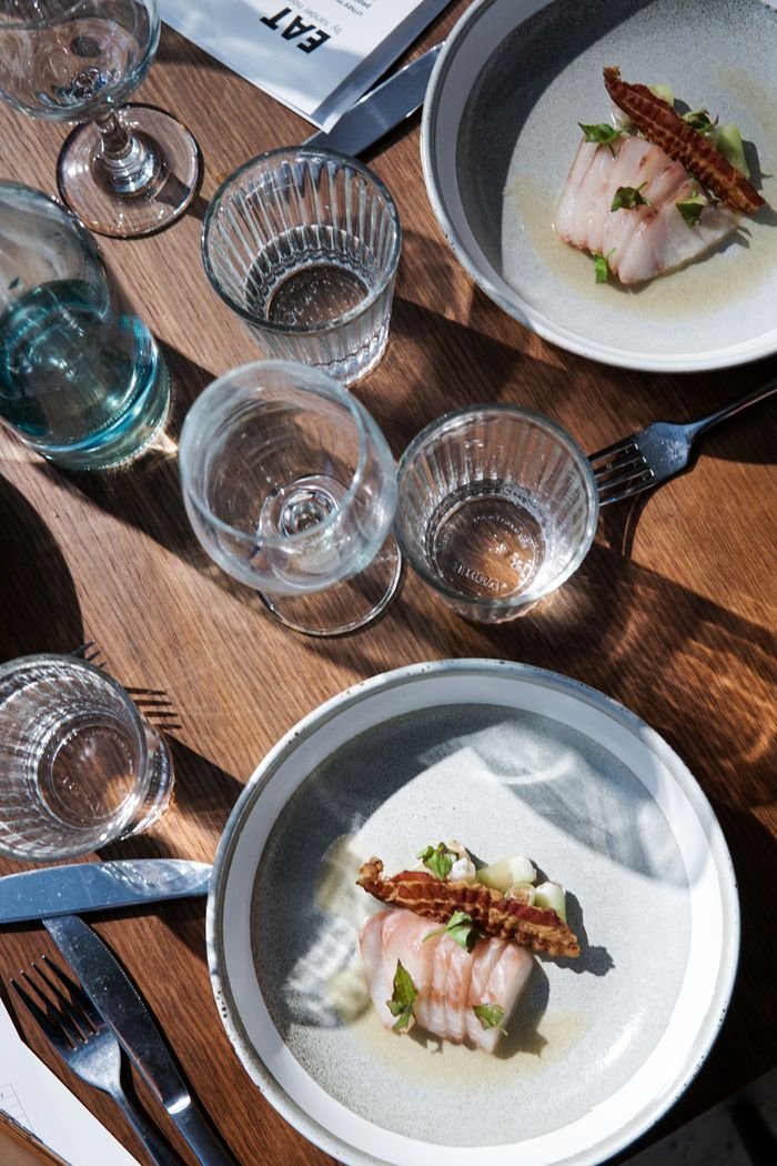 Crafting Captivating Headlines: Your awesome post title goes here A modern table setting with elegantly plated dishes in a Sydney restaurant.